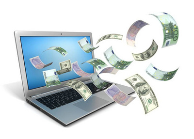 使用筆記本電腦概念在線賺錢